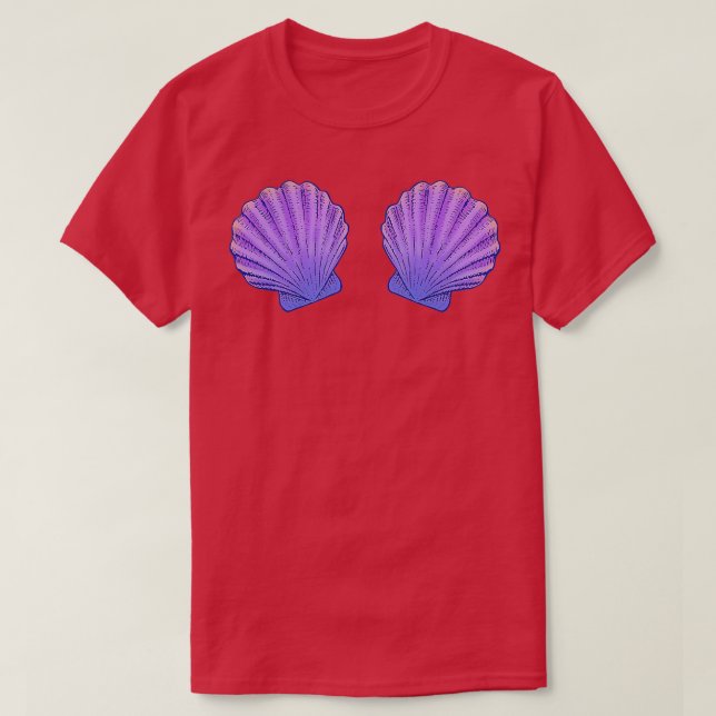 Mermaid Sea Shell Bra Costume Seashell T-Shirt (Design Front)