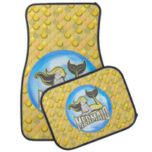 Mermaid Sea  YELLOW Scales  Car Floor Mat