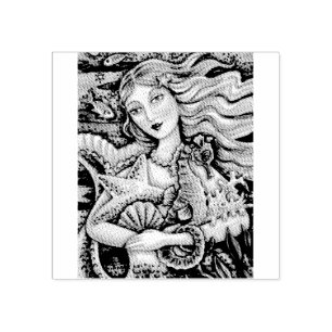 MERMAID, SEAHORSE, FANTASY RUBBER STAMP