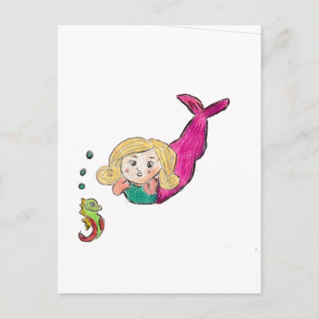 Mermaid Seahorse  Postcard (Front)