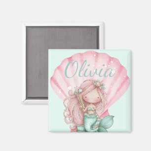 Mermaid Seashell Lovers Name  Magnet