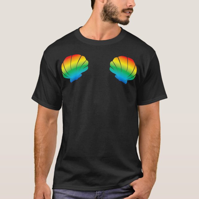 Mermaid Seashell Rainbow Bra  T-Shirt (Front)