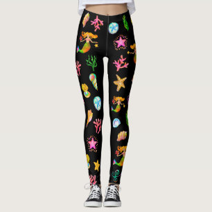 Mermaid & Seashells Beach Vibe Leggings