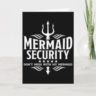 Mermaid Security Family Birthday Halloween Costume Card