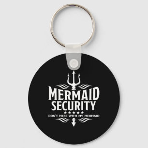 Mermaid Security Family Birthday Halloween Costume Key Ring