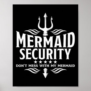 Mermaid Security Family Birthday Halloween Costume Poster