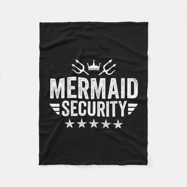 Mermaid Security For Beach Summer Matching Mermaid Fleece Blanket (Front)