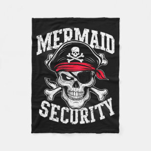Mermaid Security Rate Dad Brother Halloween  Fleece Blanket