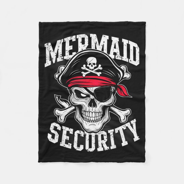 Mermaid Security Rate Dad Brother Halloween  Fleece Blanket (Front)