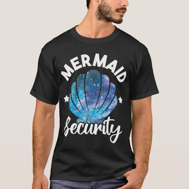 Mermaid Security Seashell Mermaid Squad Birthday P T-Shirt (Front)