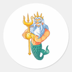 Mermaid Security Shirt _ Funny Merman Swimming Gif Classic Round Sticker