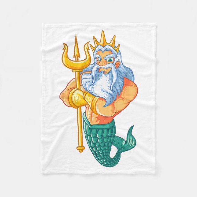 Mermaid Security Shirt _ Funny Merman Swimming Gif Fleece Blanket (Front)