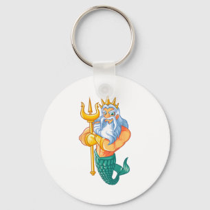 Mermaid Security Shirt _ Funny Merman Swimming Gif Key Ring
