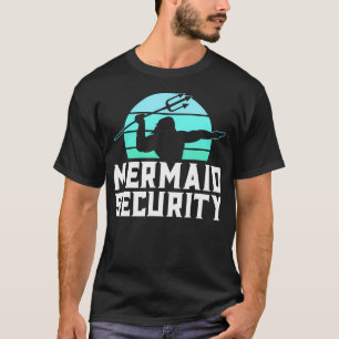 Mermaid Security Shirt Men'S Boys Swimmer Dad Merd