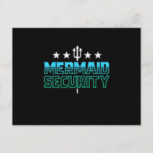 Mermaid Security Swim Team Gift Swimmer Swimming Announcement Postcard