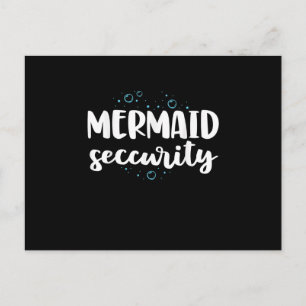 Mermaid Security Swim Team  Women Swimmer Swimming Announcement Postcard