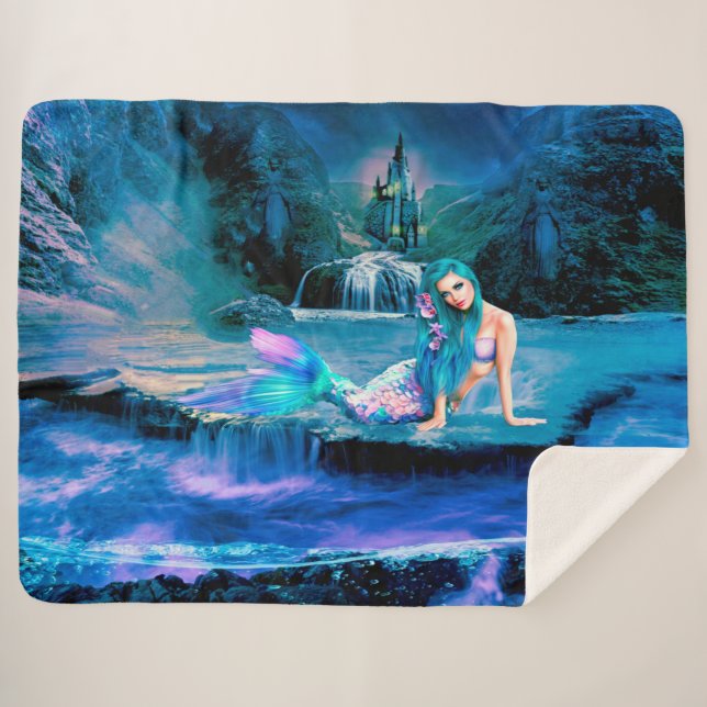 Mermaid Sherpa Blanket (Front (Horizontal))