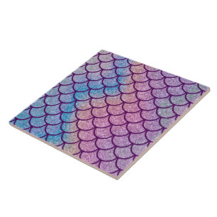 Mermaid Shimmer Scale Decorative Ceramic Tile