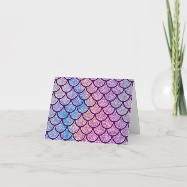 Mermaid Shimmer Scale Note Card (Front)