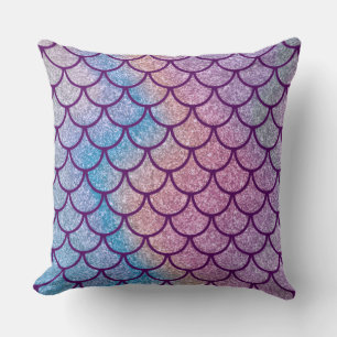 Mermaid Shimmer Scale Throw Pillow