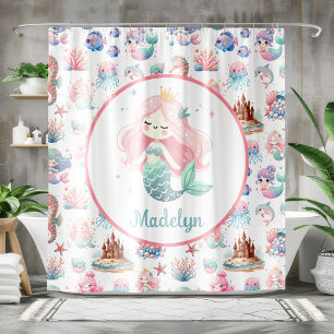 Mermaid Shower Curtain Mermaid Bathroom Decor
