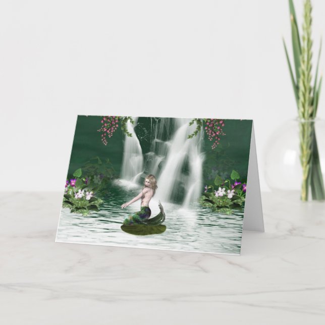 Mermaid Shower Greeting Card (Front)