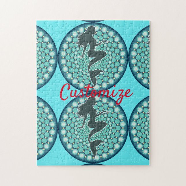 Mermaid Silhouette in Bubbles Thunder_Cove  Jigsaw Puzzle (Vertical)