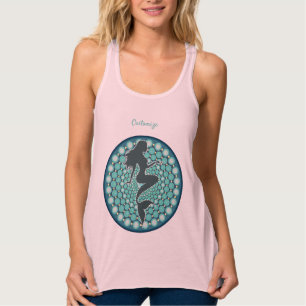 Mermaid Silhouette in Bubbles Thunder_Cove  Tank T