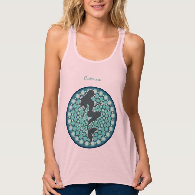 Mermaid Silhouette in Bubbles Thunder_Cove  Tank T (Front)