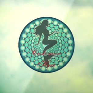 Mermaid Silhouette in Bubbles Thunder_Cove  Window