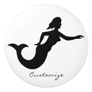 Mermaid Silhouette Thunder_Cove Ceramic Knob