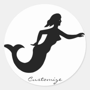 Mermaid Silhouette Thunder_Cove Classic Round Sticker
