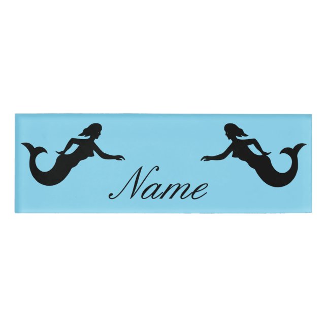 Mermaid Silhouette Thunder_Cove Name Tag (Front)