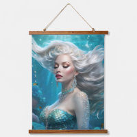 Mermaid Silver Hair Turquoise Ocean