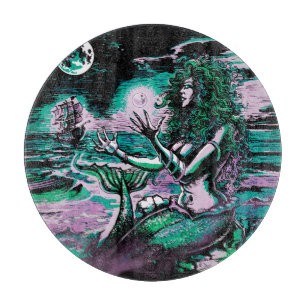 Mermaid Siren Atlantis Pearl Cutting Board