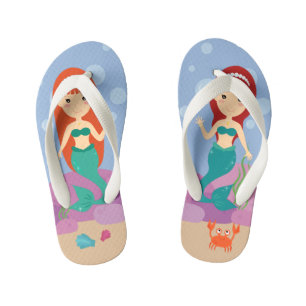 Mermaid sisters under the sea summer ocean kid's jandals