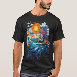 Mermaid sitting on a rock with a open treasured  T-Shirt