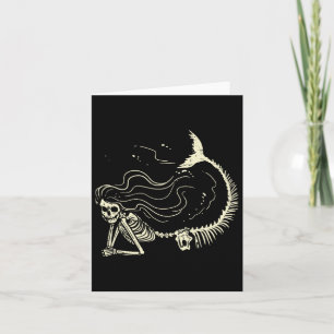 Mermaid Skeleton Halloween Costume Women Girls  Card