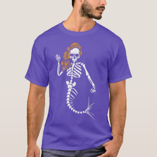 Mermaid Skeleton Halloween Costume Women Girls Gif T-Shirt