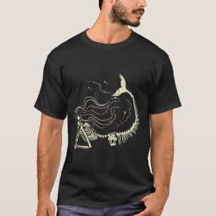 Mermaid Skeleton Halloween Costume Women Girls T-Shirt