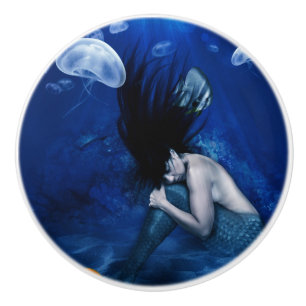 Mermaid Sleeping at the Bottom of the Ocean Ceramic Knob