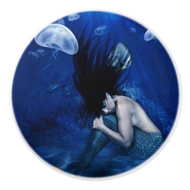 Mermaid Sleeping at the Bottom of the Ocean Ceramic Knob (Front)