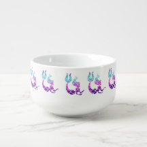 Mermaid Soup Mug, teal and purple