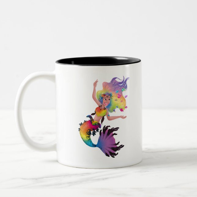 Mermaid Sparkles Two-Tone Coffee Mug (Left)