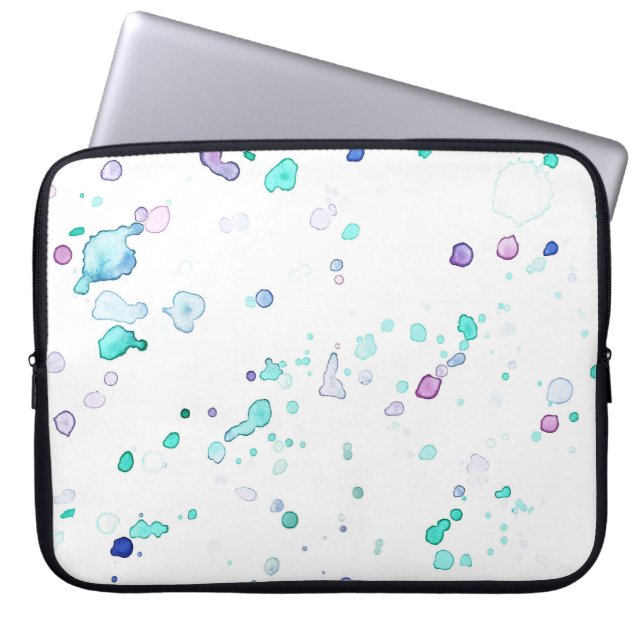 Mermaid Splash Teal Purple Laptop Sleeve (Front)