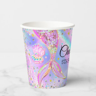 Mermaid Splish Splash Pool Party Girl Birthday Paper Cups