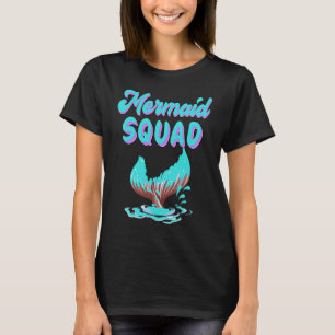 Mermaid Squad Birthday Squad for Party Mum Dad Gir T-Shirt