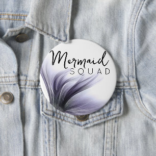 Mermaid Squad   Lavender Purple Chic Bachelorette 10 Cm Round Badge