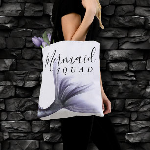 Mermaid Squad   Lavender Purple Chic Bachelorette Tote Bag