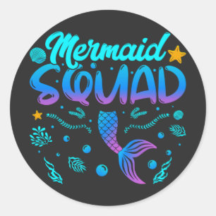 Mermaid Squad Of The Birthday Classic Round Sticker